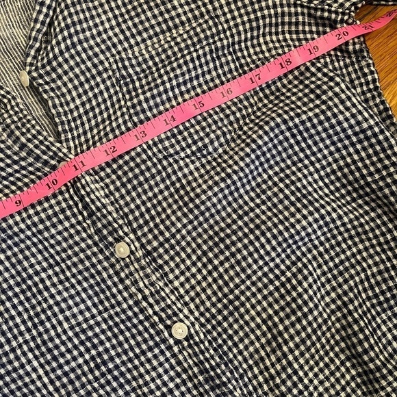 J.Crew Factory Boyfit Button Down Shirt sze L Blue Gingham Pre-Owned Excellent - Picture 13 of 15